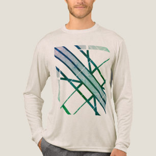 Camiseta Triblenda Patrón geométrico diagonal gris verde MCM