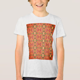 Camiseta Triblenda patrón naranja y verde