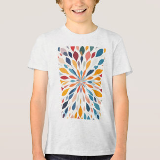 Camiseta Triblenda Patrón Vibrante de Estallido Floral Abstracto