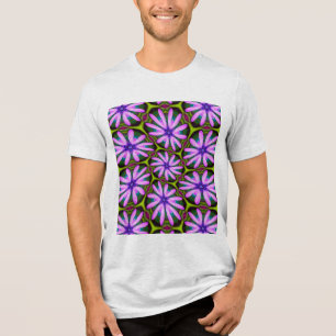 Camiseta Triblenda Patrones margueritas púrpura