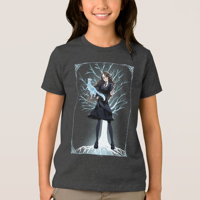 Camiseta Triblenda Patrono Otter de Anime Hermione Granger (Anverso)