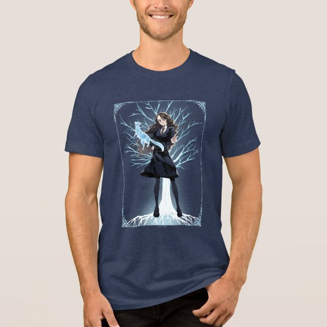 Camiseta Triblenda Patrono Otter de Anime Hermione Granger (Anverso)