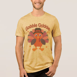Camiseta Triblenda Pavo de Acción de Gracias Lindo Dibujo – “Gobble G