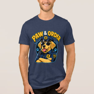 Camiseta Triblenda Paw & Order Perro Policía PNG, Sublimación Diverti