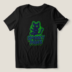 Camiseta Triblenda Paws espeluznantes - Neon Glow   SOLO EN NEGRO