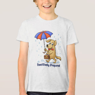 Camiseta Triblenda Pawsitively Prepared – Cute Dog with Umbrella