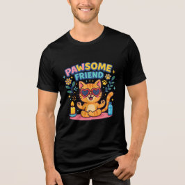 Camiseta Triblenda Pawsome Friend Because Every Cat Deserves Love