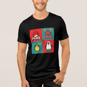 Camiseta Triblenda Paz Amor Alegría Navidad Pop Art