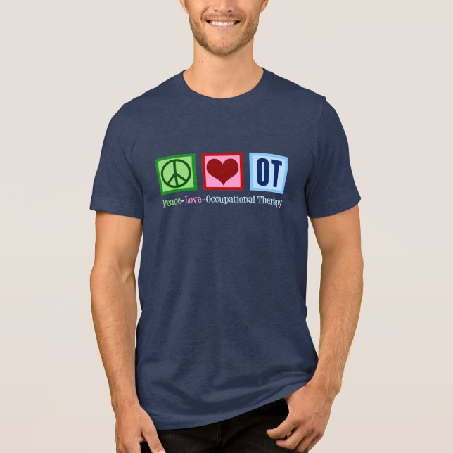 Camiseta Triblenda Paz Amor Terapia Ocupacional Curada OT (Anverso)