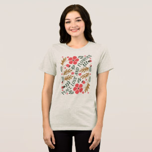 Camiseta Triblenda Paz Amor y Flores Retro Boho Floral