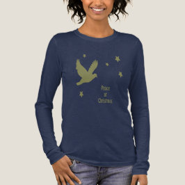 Camiseta Triblenda Paz En Navidad Con Paloma En Vuelo Festivo