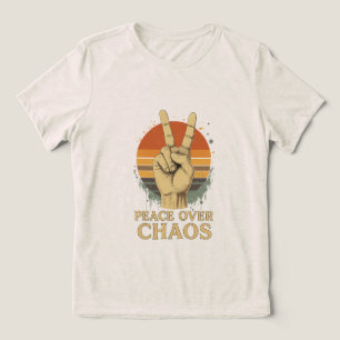Camiseta Triblenda Paz por caos - Retro Sunset Statement T-Shirt