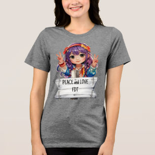 Camiseta Triblenda Paz y amor contra Trump Merch