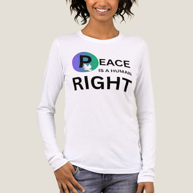 Camiseta Triblenda Peace Is a Human Right | Dove and Earth Symbol (Anverso)