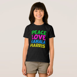 Camiseta Triblenda Peace Love Kamala Harris Cute Kids