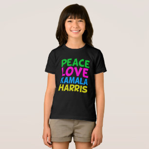 Camiseta Triblenda Peace Love Kamala Harris Cute Kids