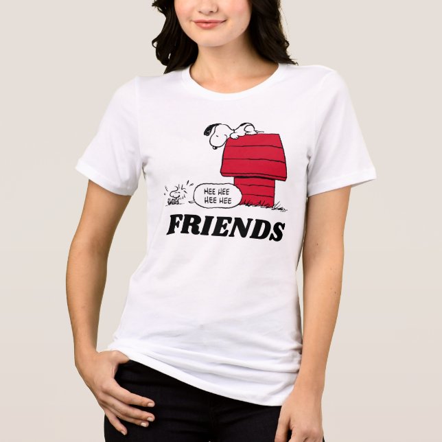 Camiseta Triblenda PEANUTS | Patrón rojo y negro (Anverso)