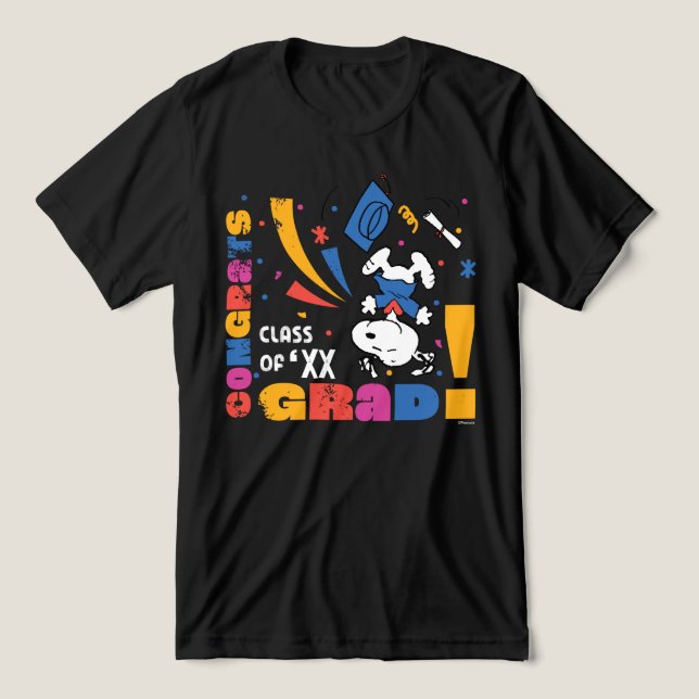 Camiseta Triblenda Peanuts Snoopy Congrats Grad Graduation Confetti (Diseño delantero )