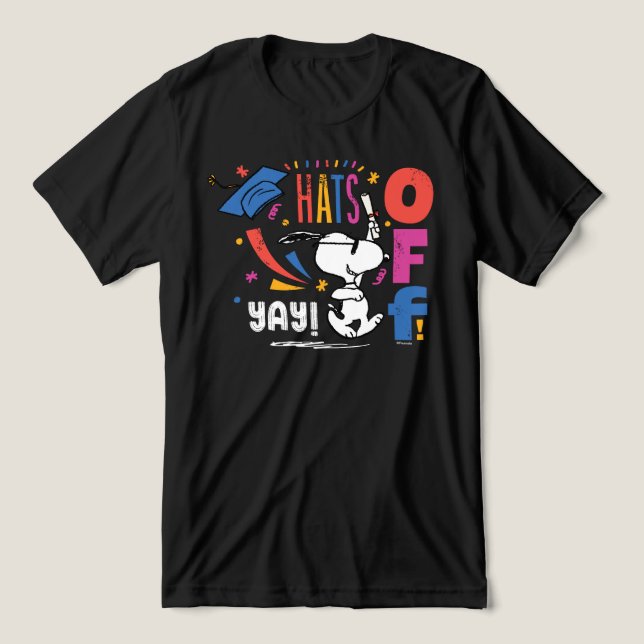 Camiseta Triblenda Peanuts Snoopy Hats Off To You Graduation Congrats (Diseño delantero )