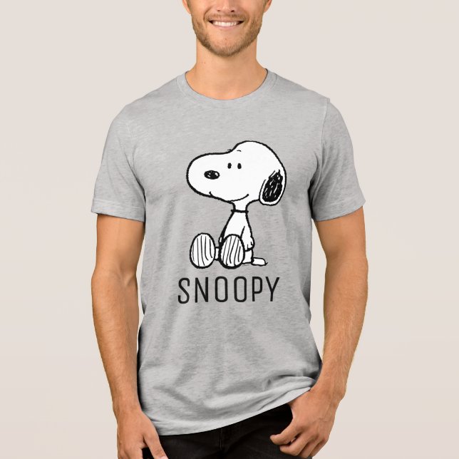 Camiseta Triblenda PEANUTS | Snoopy on Black White Comics (Anverso)