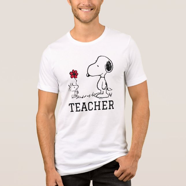 Camiseta Triblenda PEANUTS | Snoopy & Woodstock Teacher (Anverso)