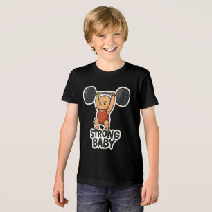 Camiseta Triblenda Pegatina de bebé fuerte levantando pesas