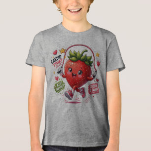 Camiseta Triblenda Pegatina de fitness de saltar la cuerda de fresa K
