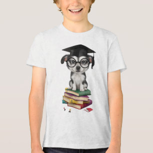 Camiseta Triblenda Pegatina de perro de graduación inteligente - Perr