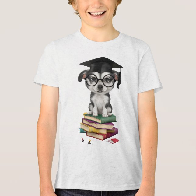 Camiseta Triblenda Pegatina de perro de graduación inteligente - Perr (Anverso)