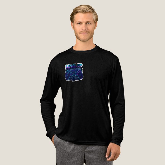 Camiseta Triblenda "Pegatina del controlador de juegos de neón de niv (Anverso Completo)