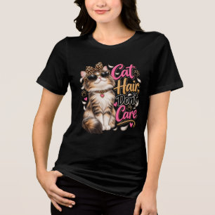 Camiseta Triblenda Pelo de Gato No Importa Amante de Gatos Divertido