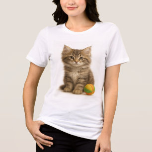 Camiseta Triblenda Pendiente de saludo - Maine Coon Kitten