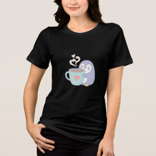 Camiseta Triblenda Pengüino Kawaii Adorable Abraza Taza de Café con C