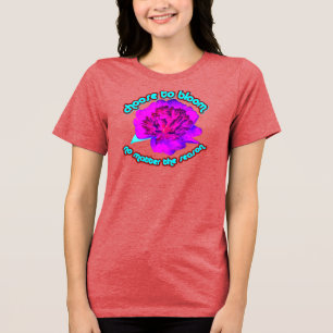 Camiseta Triblenda peonía morada y rosa