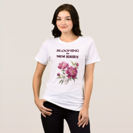 CAMISETA TRIBLENDA PEONÍAS PURPURA PERPETUA FLORAL BLANCA DE PRIMAVER