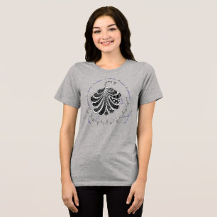 Camiseta Triblenda péptido CLAIRE, pavo real con texto personalizado,