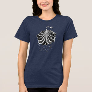 Camiseta Triblenda Péptido LILY, pavo real con texto personalizado, o