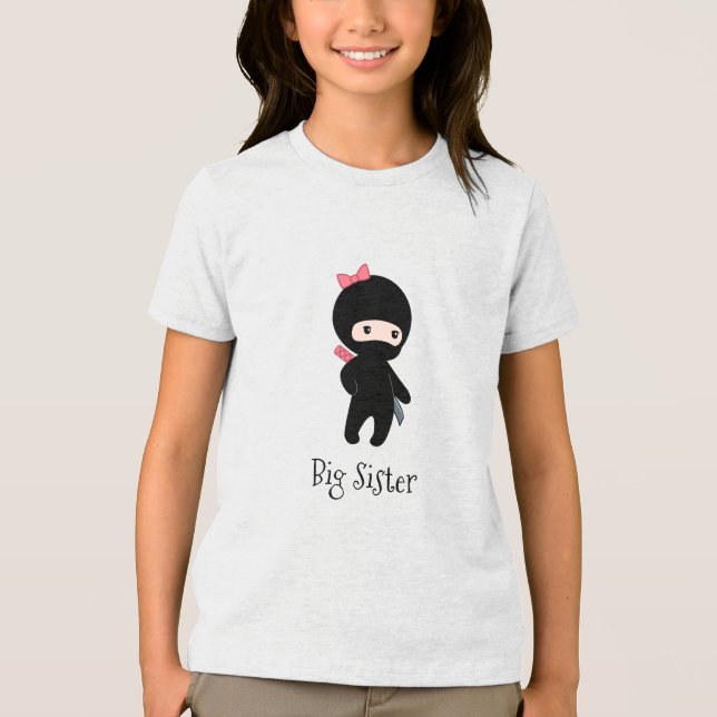 Camiseta Triblenda Pequeña cita Chica Ninja - Gran Hermana (Anverso)