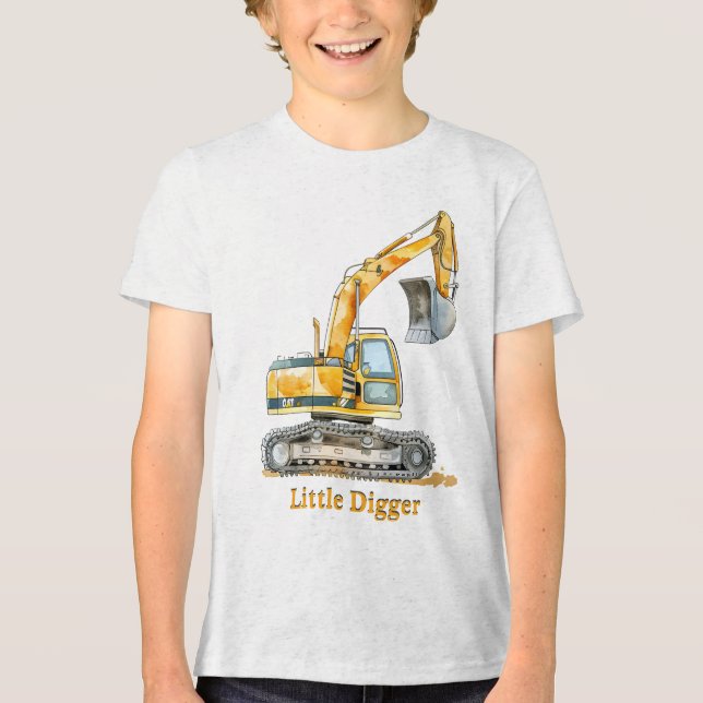 Camiseta Triblenda Pequeña máquina de construcción de excavadores (Anverso)