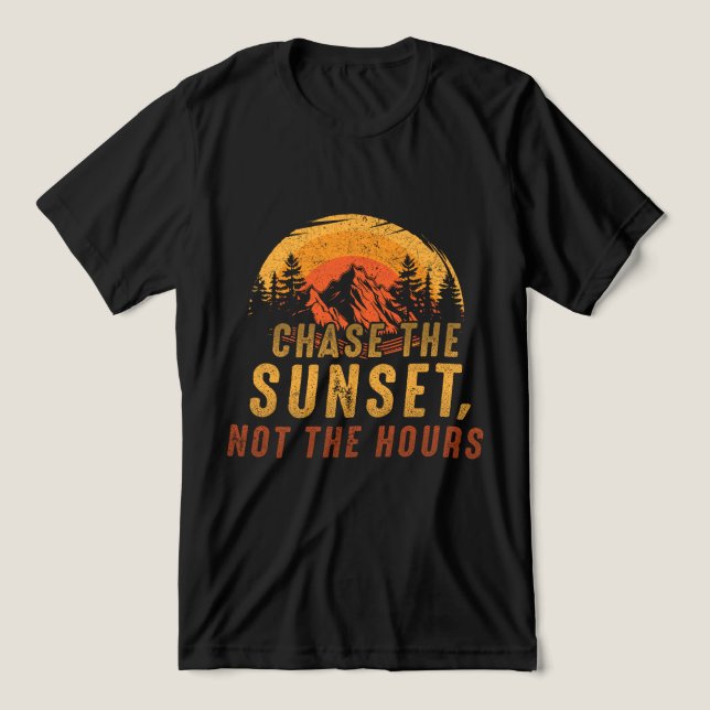 Camiseta Triblenda Perder la puesta de sol, no las horas (Diseño delantero )