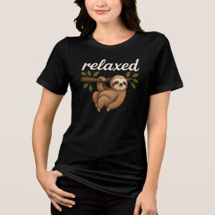 Camiseta Triblenda Perezoso divertido relajado ilustración de estilo