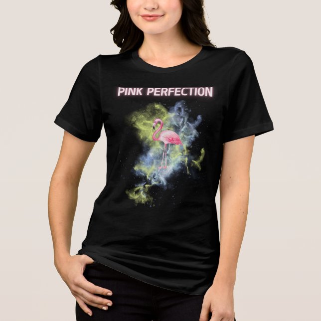 Camiseta Triblenda Perfección rosa: elegante flamenco (Anverso)