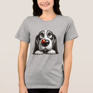 Camiseta Triblenda Perrito adorable con mariquita