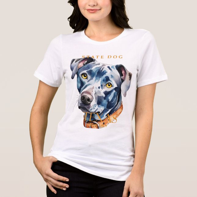 Camiseta Triblenda Perro Blue Lacy de Texas Territory (Anverso)