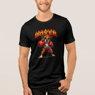 Camiseta Triblenda Perro Boxeador Fiero Luchador Gimnasio de Boxeo