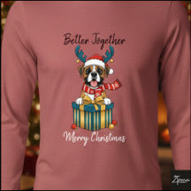 Perro Boxer de Navidad Bufanda Reno Regalo