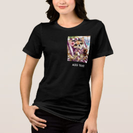 Camiseta Triblenda Perro chihuahua hembra en vacaciones en la playa R