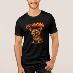 Camiseta Triblenda Perro Chihuahua Loco Feroz Llama de Pura Rabia