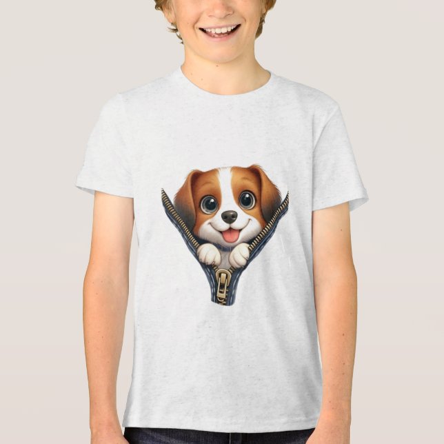 Camiseta Triblenda Perro Cute (Anverso)