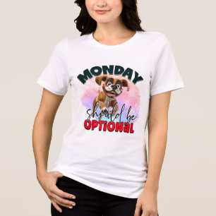 Camiseta Triblenda Perro de lunes opcional divertido